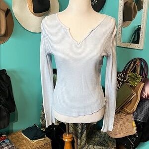 Rusty Sky Blue V-Neck Top